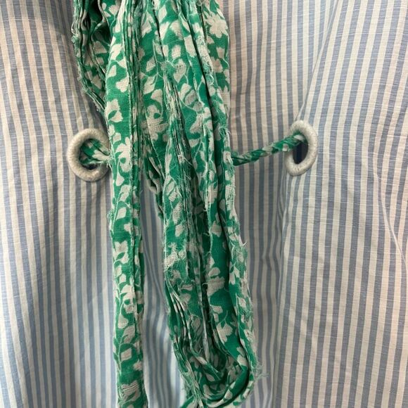 Tanya Taylor Menswear Striped Suma 3/4 Sleeve Tie Waist Blouse Women's Size 4 - Picture 6 of 8